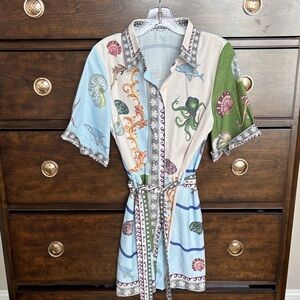 “ Farm Rio” style Nautical Print Mini Dress